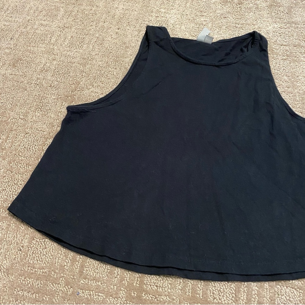 {ASOS} Black High Neck Cropped Tank Size 2